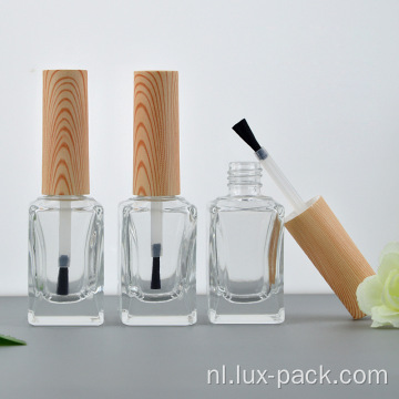 Nieuwe lege zwarte glazen fles nagellak vierkant